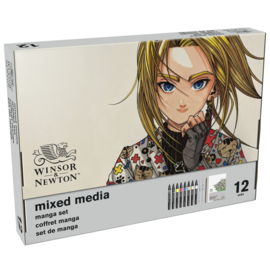 Winsor & Newton mixed media Manga set 12 delig