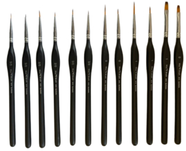 MusBrush Penseelset  M10~14 delig Synthetisch in koker