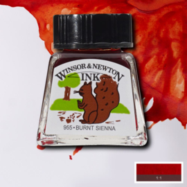 Winsor en Newton  Drawing Inkt Burnt Sienna 14ml.