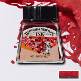 Winsor en Newton Drawing Inkt Brick Red 14ml.