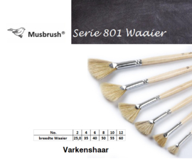 MusBrush  801 serie Waaier varkenshaar p/st. (prijs vanaf)