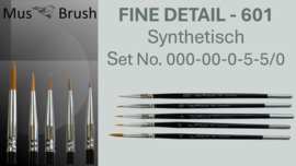 MusBrush  601 Serie fine detail- liner/punt SET - 5 delig
