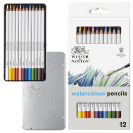 Winsor & Newton Aquarel Potloden set 12 stuks in blik