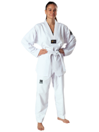 KWON Taekwondo Dobok Premiere Plus witte V-hals - WT Approved