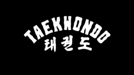 Taekwondo rugbedrukking in wit