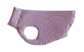 Katoenen shirtje streepjes roze-grijs