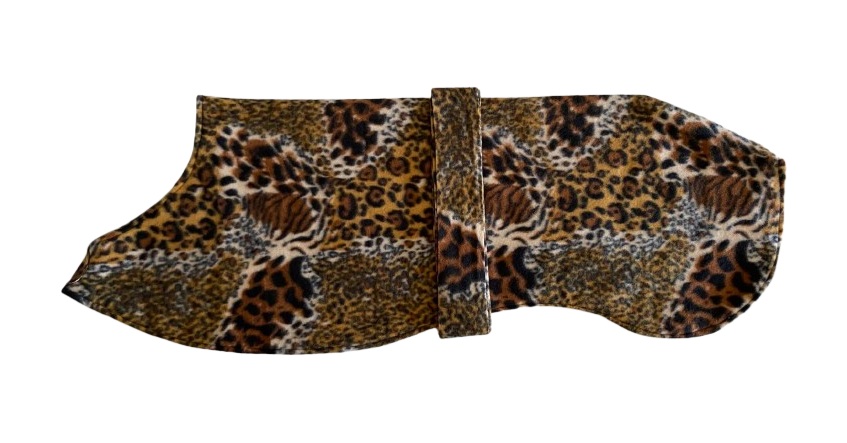 Fleece pyama/jasje - DIERENPRINT rugmaat 70 cm