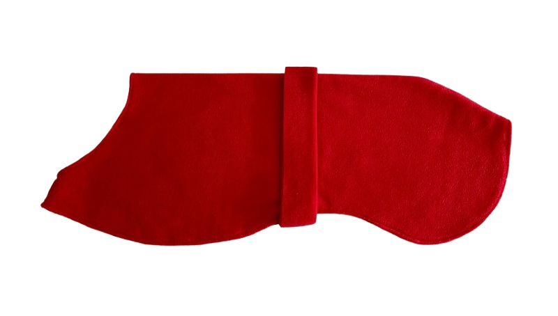 Fleece pyama/jasje - ROOD rugmaat 65 cm
