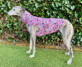 Katoenen shirtje fantasiebloemen FUCHSIA-TURQUOISE