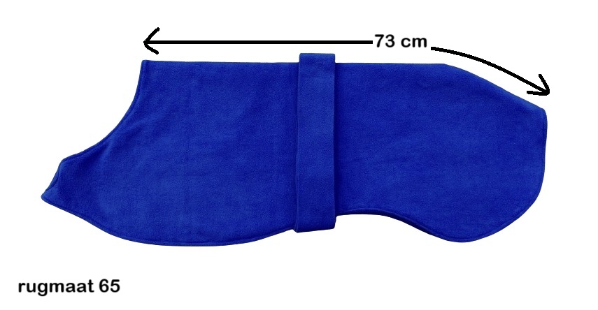 Fleece pyama/jasje - BLAUW rugmaat 65 cm