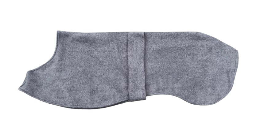 Fleece pyama/jasje - GRIJS rugmaat 70 cm