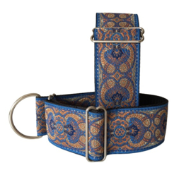 Halfslip Martingales  - beige-terra motief op blauw