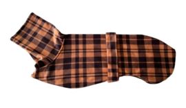 Fleece pyama/jasje met kol - RUIT CAMEL OF BLAUW
