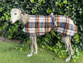 Fleece pyama/jasje - RUIT MET BRUIN EN GRIJS