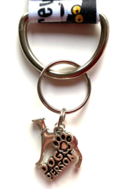 Sleutelhanger "greyhound dad" met windhondje en "dog person"