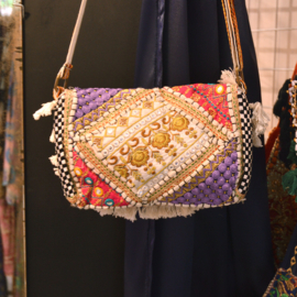 Boho Tasje - wit-multicolor