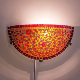Wandlamp mozaiek  Rood-Oranje