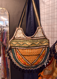 Boho Tas L - Zwart-multicolor