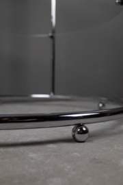 Bijzettafel chroom met 2 glasplaten