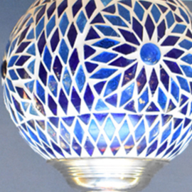 Hanglamp mozaïek Blauw - Turqoise Ø 15