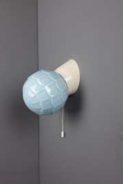 Wandlamp Bakeliet Artisjok Blauw met trekkoord