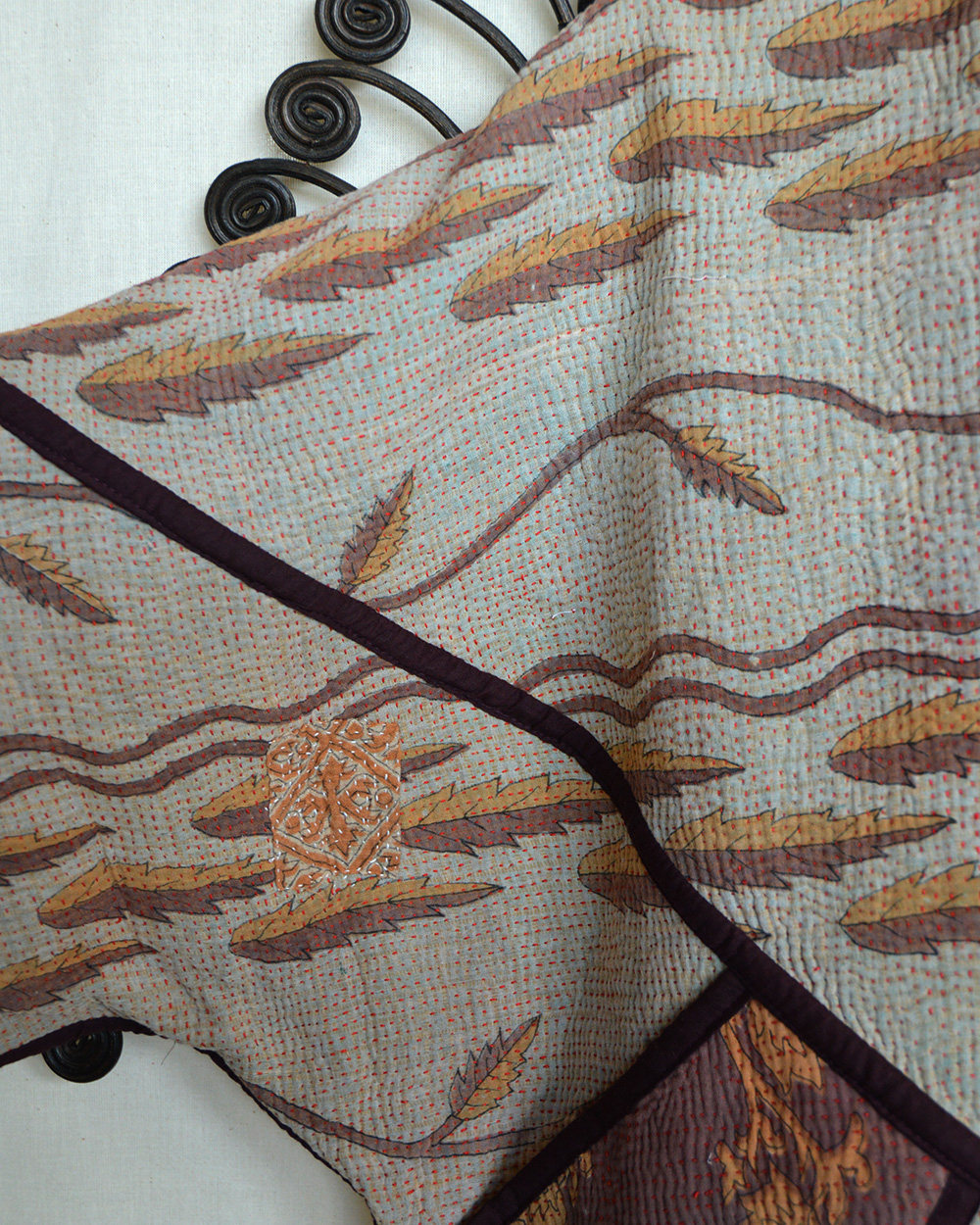 Vintage Kantha jasje leaves