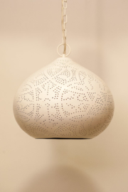 Filigrain hanglamp wit - goud Small