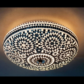 Mozaïek plafonnière Zwart-Wit Ø 50 cm XL