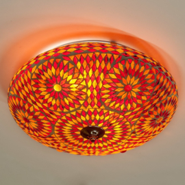 Mozaïek plafonnière Ø 38 cm Rood-Oranje-TD