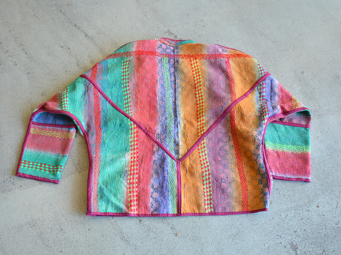 Vintage Kantha jasje rainbow