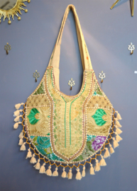 Boho Tas L - Beige-groen