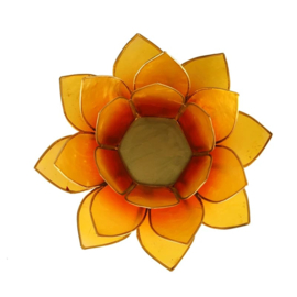 Lotus waxinehouder geel-oranje