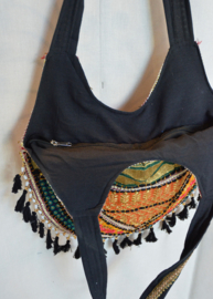 Boho Tas L - Zwart-multicolor