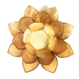 Lotus sfeerlicht bruin met goudrand