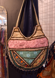 Boho Tas L - Zwart-multicolor