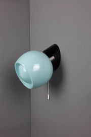 Wandlamp Bakeliet Trekkoord Bol Knop Blauw