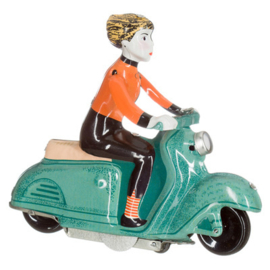 Scooter girl Tin Toy