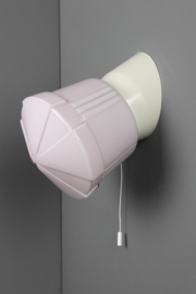Wandlamp Bakeliet Deco Roze met trekkoord