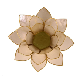 Lotus waxinehouder wit-goud