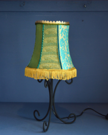 Lampje stof en kantjes - Blauw en groen