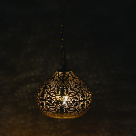 Filigrain hanglamp zwart - goud XS