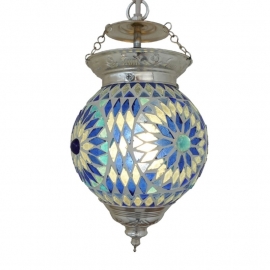 Hanglamp mozaïek Blauw - Turqoise Ø 15