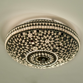 Mozaïek plafonnière Ø 38 cm zwart/wit