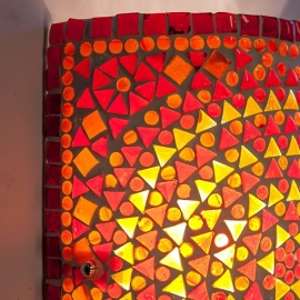Wandlamp mozaiek cilinder Rood-Oranje