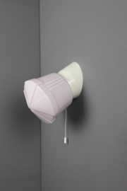 Wandlamp Bakeliet Deco Roze met trekkoord