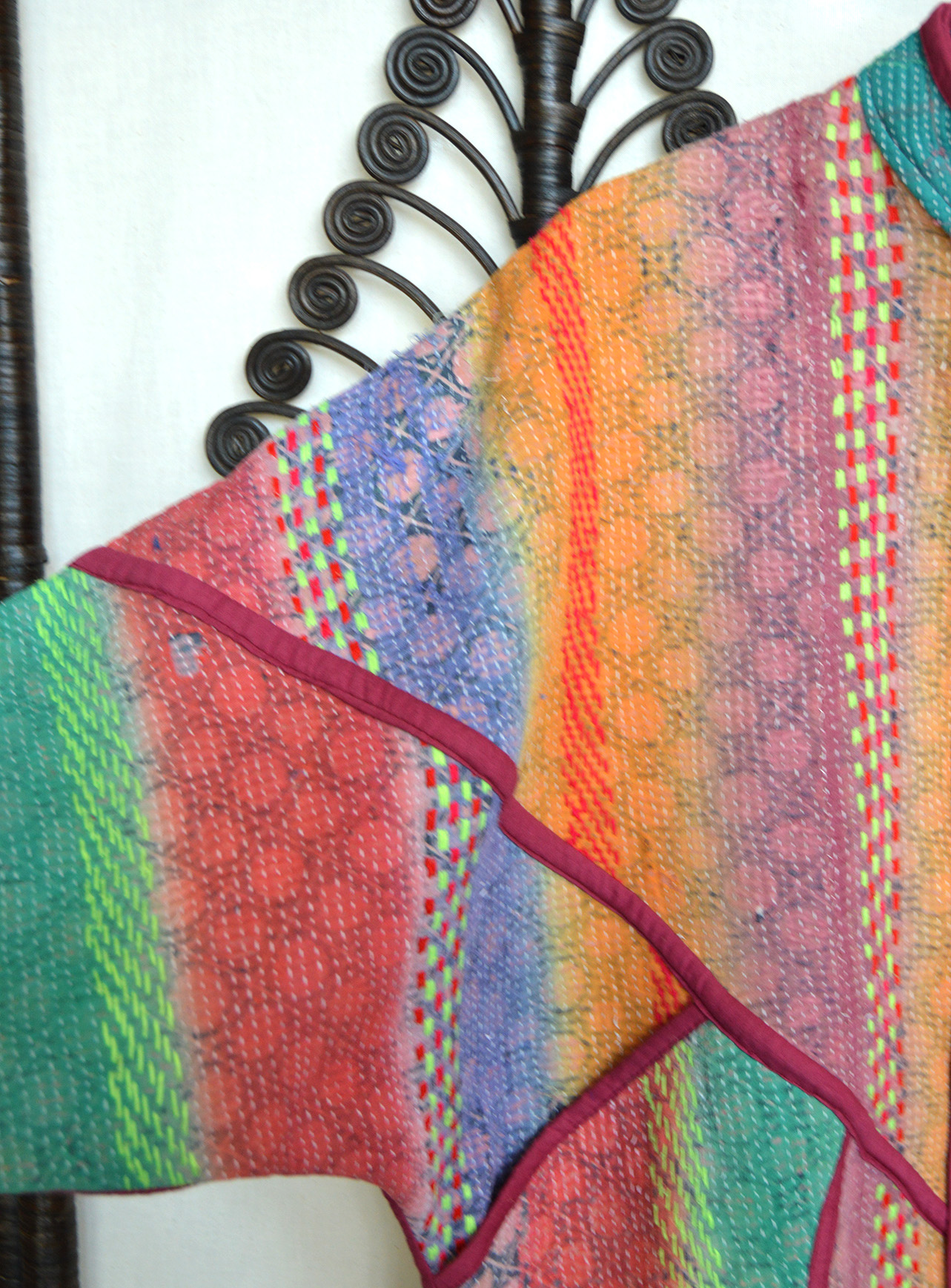 Vintage Kantha jasje rainbow