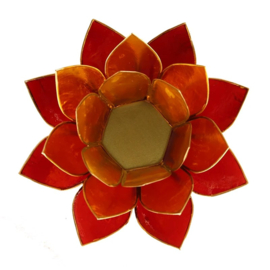 Lotus waxinehouder rood-geel