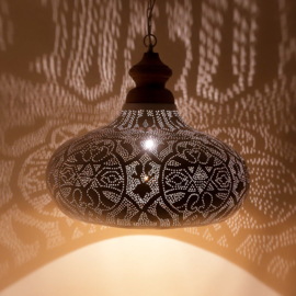 Hanglamp filigrain wit - goud XL