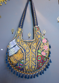 Boho Tas L - Blauw-rood
