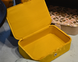 Sieradendoos Fluweel - warm geel